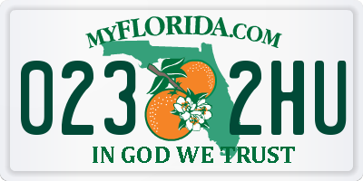 FL license plate 0232HU