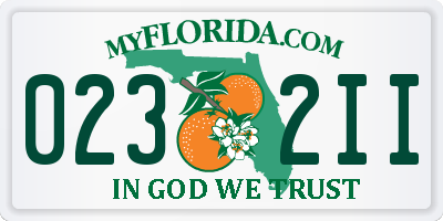 FL license plate 0232II