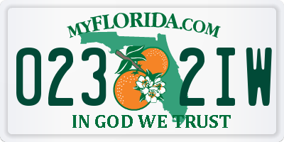 FL license plate 0232IW