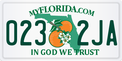 FL license plate 0232JA