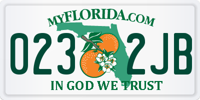 FL license plate 0232JB
