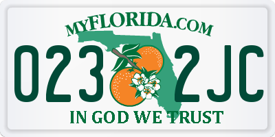FL license plate 0232JC