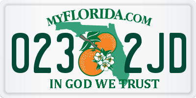 FL license plate 0232JD
