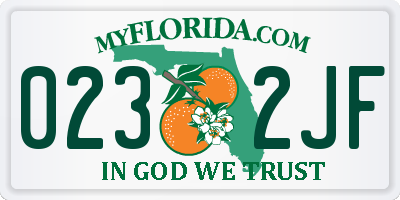 FL license plate 0232JF