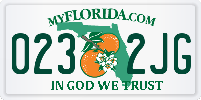 FL license plate 0232JG