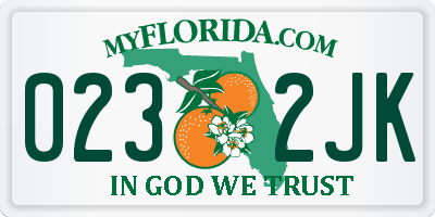 FL license plate 0232JK
