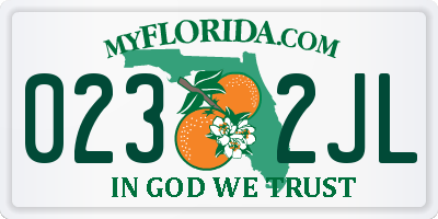 FL license plate 0232JL