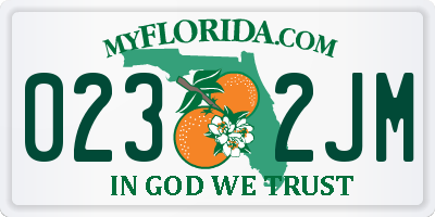 FL license plate 0232JM