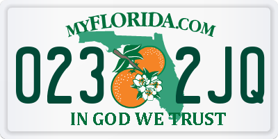 FL license plate 0232JQ