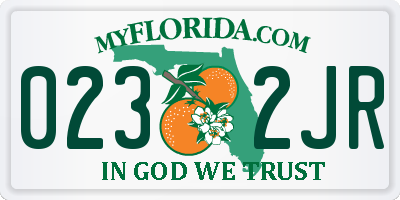 FL license plate 0232JR