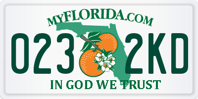 FL license plate 0232KD