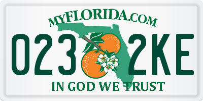 FL license plate 0232KE