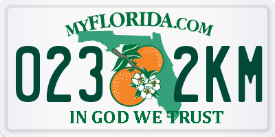 FL license plate 0232KM