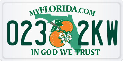 FL license plate 0232KW