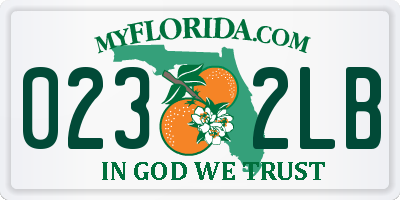 FL license plate 0232LB