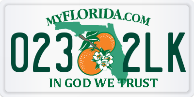 FL license plate 0232LK
