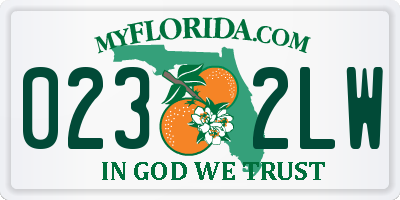 FL license plate 0232LW