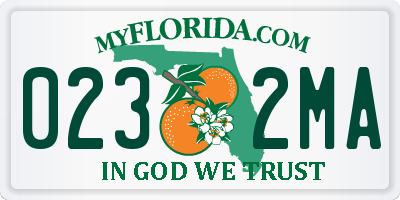 FL license plate 0232MA
