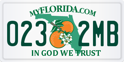 FL license plate 0232MB