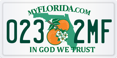 FL license plate 0232MF