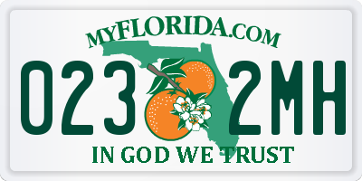 FL license plate 0232MH