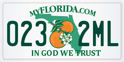 FL license plate 0232ML