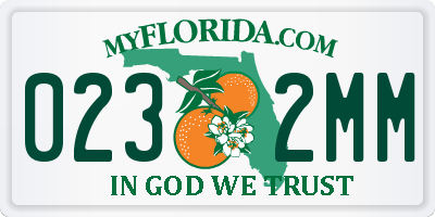 FL license plate 0232MM