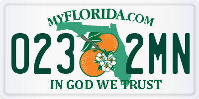 FL license plate 0232MN