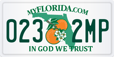 FL license plate 0232MP