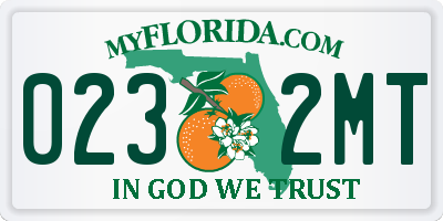 FL license plate 0232MT