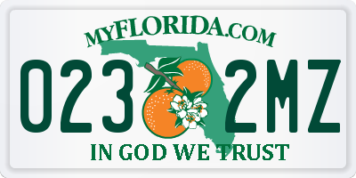 FL license plate 0232MZ