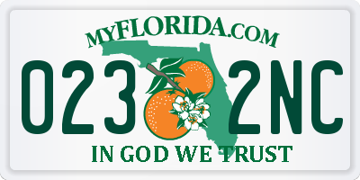 FL license plate 0232NC