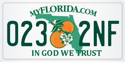 FL license plate 0232NF