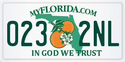 FL license plate 0232NL