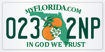FL license plate 0232NP