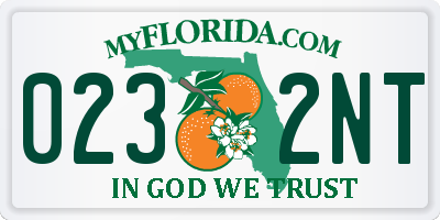 FL license plate 0232NT