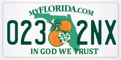FL license plate 0232NX