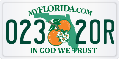 FL license plate 0232OR