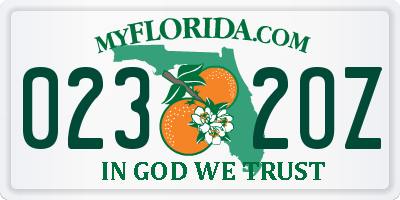 FL license plate 0232OZ