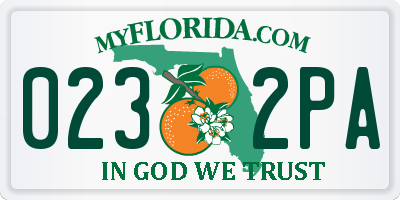 FL license plate 0232PA