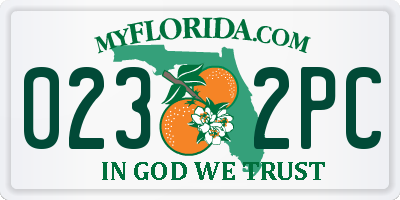 FL license plate 0232PC