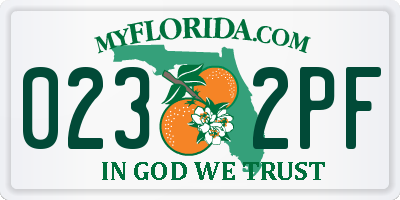 FL license plate 0232PF