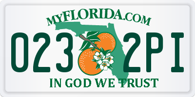 FL license plate 0232PI