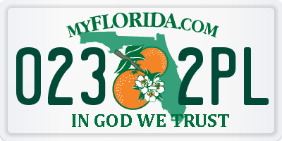FL license plate 0232PL