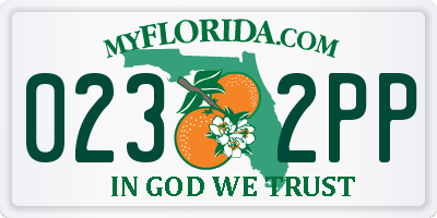 FL license plate 0232PP