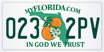 FL license plate 0232PV