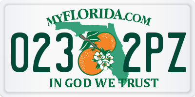 FL license plate 0232PZ