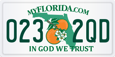 FL license plate 0232QD