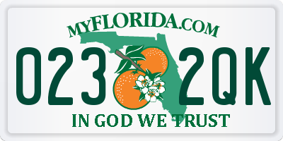FL license plate 0232QK