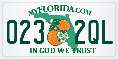 FL license plate 0232QL